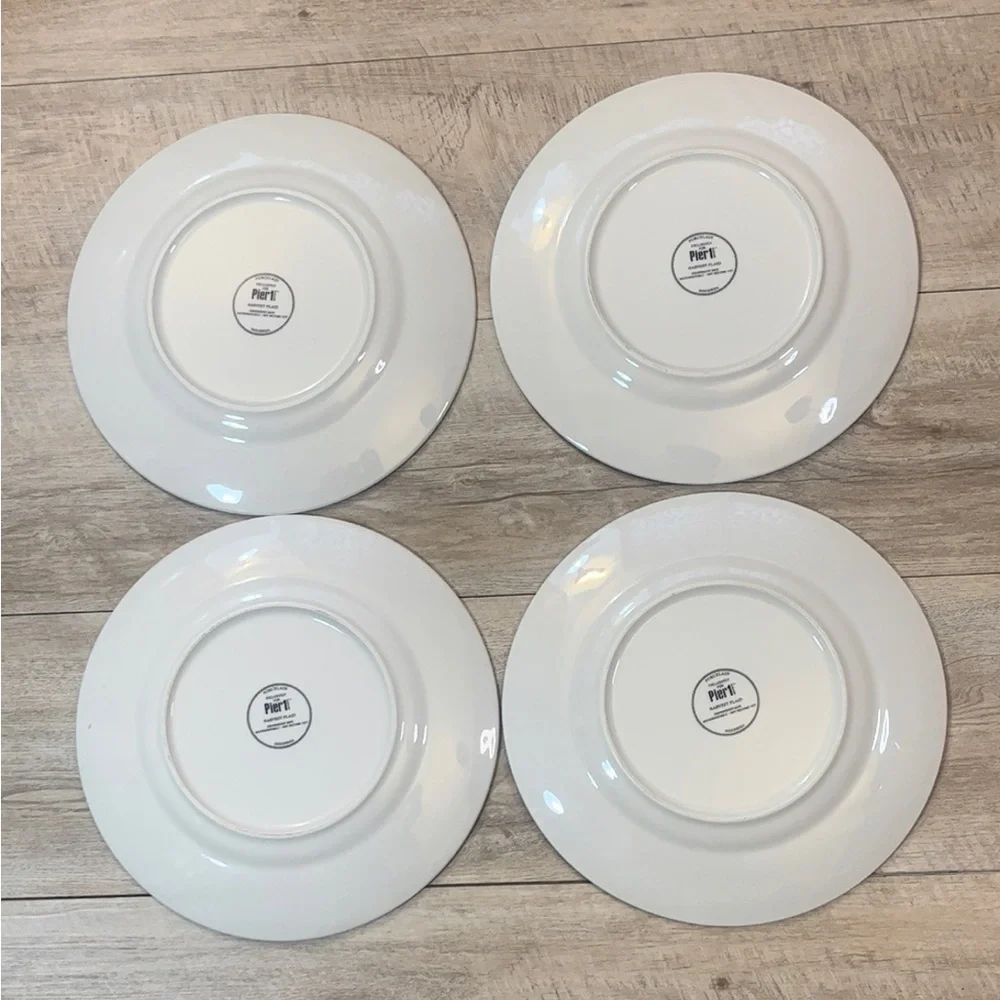 Pier 1 Imports Harvest Plaid Set of 4 Dinner Plates